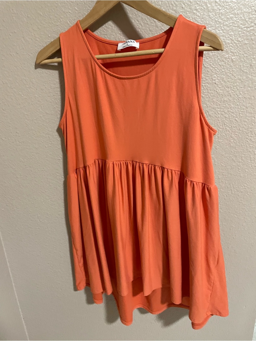 Zenana Orange Sleeveless Peplum Tank Top